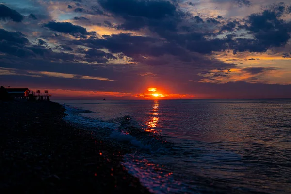 Mooie Zonsondergang Zwarte Zee — Stockfoto