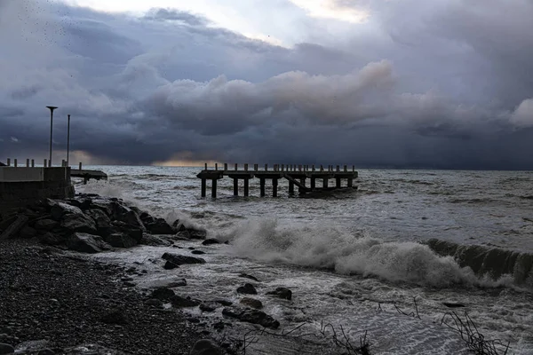 Tempestade Mar Negro Batumi Adjara Geórgia — Fotografia de Stock