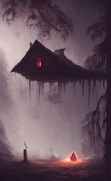 Mysterious house in the forest, fairy tale, hermit\'s house