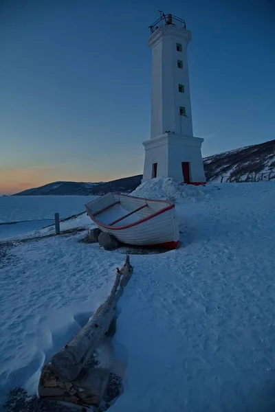 Gate Lighthouse Shore Nagaevskaya Bay Sea Okhotsk — Stock fotografie