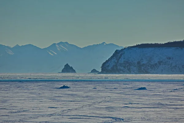 Ice Fields Gertner Bay Sea Okhotsk — стоковое фото