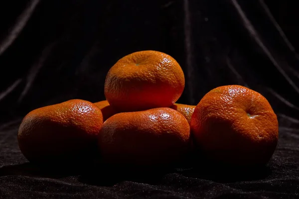 Tangerines Tafel Stilleven Rechtenvrije Stockafbeeldingen