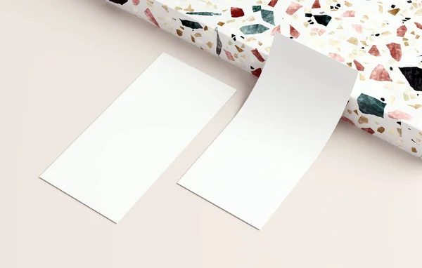 Függőleges Szórólap Mockup Üres Papír Design Bemutatására Fehér Üres Szórólap — Stock Fotó