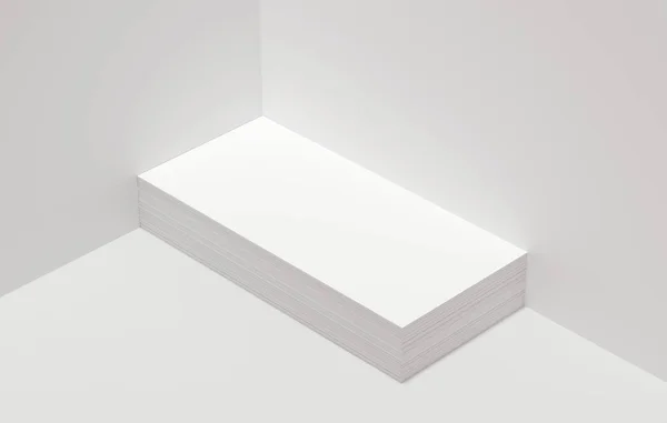 Stack Flyers Mockup Blank Paper Design Presentation White Empty Leaflet — Zdjęcie stockowe