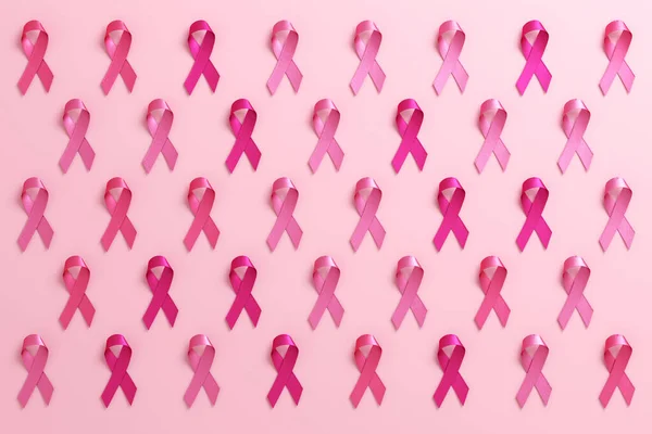 Padrão Fitas Cor Rosa Para Mês Conscientização Sobre Câncer Mama — Fotografia de Stock