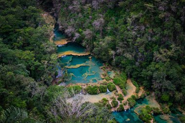 Semuc Champey, limestone pools on River Cahabon in the department of Alta Verapaz, Guatemala. clipart