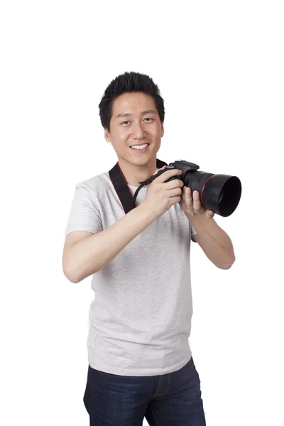 Asiatique jeune homme photographe — Photo