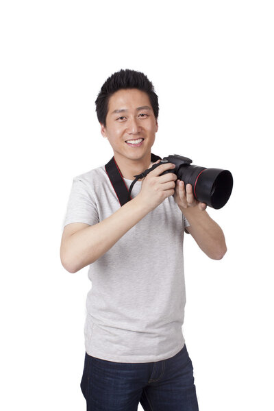 Asian young man photographer