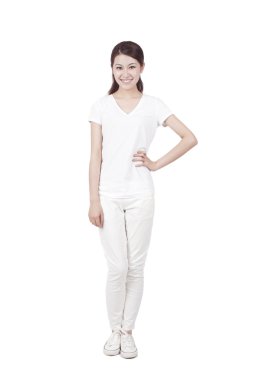 Kameraya gülümseyen kadın