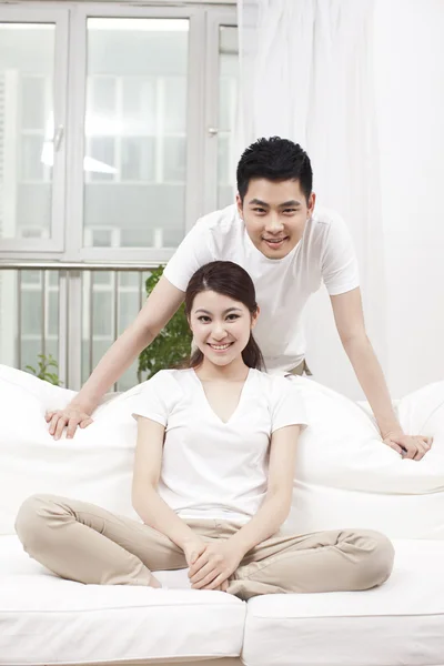 Young couple  sitting — Stock Photo, Image