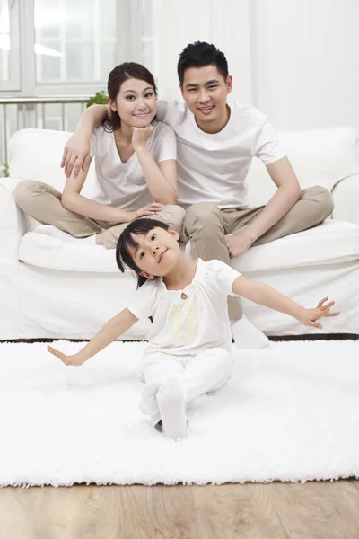 Girl in a living room — Stock Photo, Image