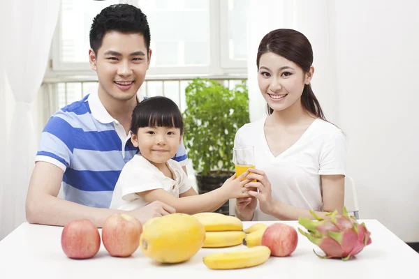 Family making juice — Stock Photo, Image