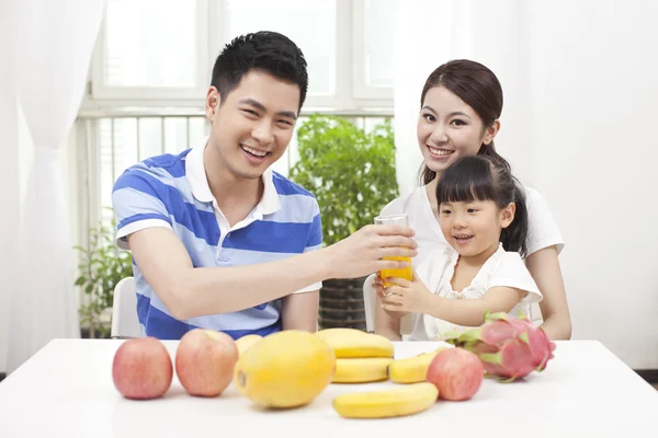 Family making juice — Stock Photo, Image