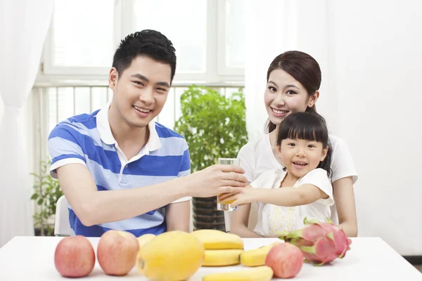 Family making juice — Stock Photo, Image