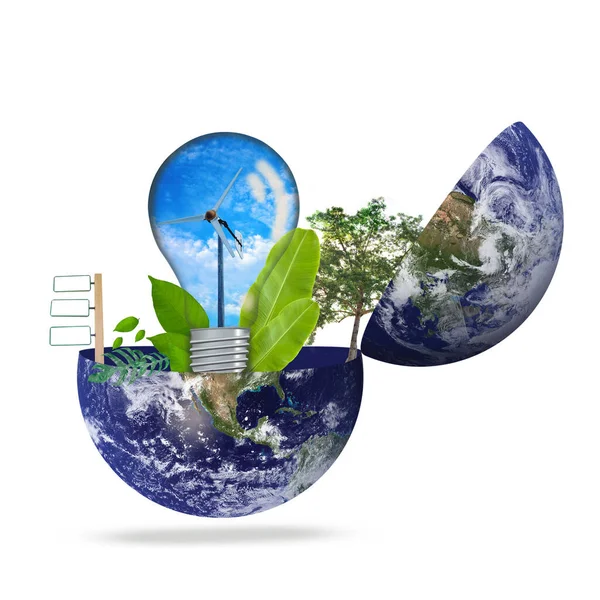 2016 Green Power World Environmental Concept Elements Image Attracted Nasa — 스톡 사진