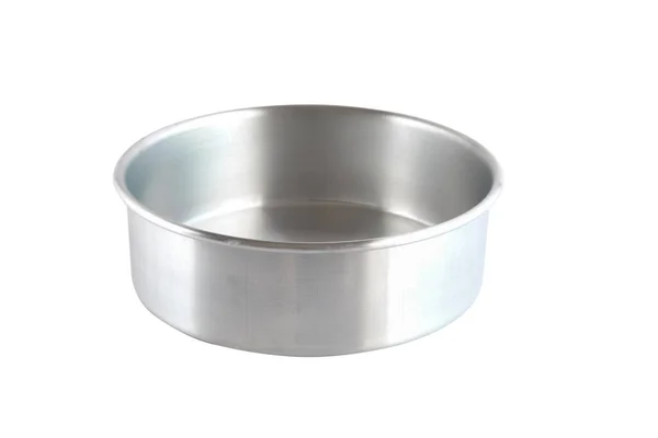 Aluminum Metal Baking Tray Container Isolated White Background — 图库照片