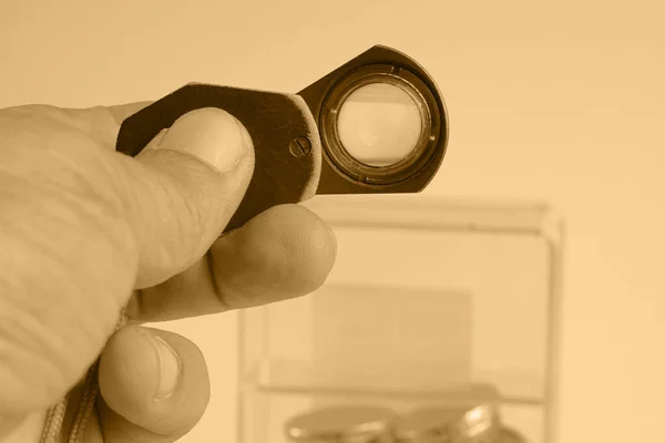 Magnifying Glass See Amulet Background — Stock fotografie