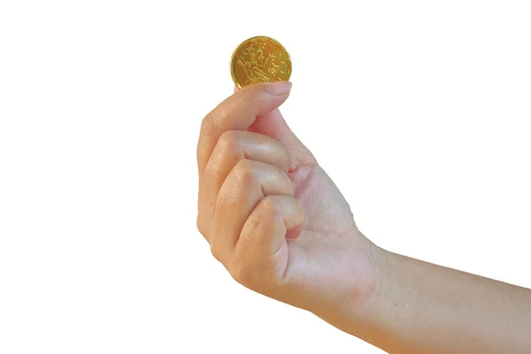 Golden Coins Money Hand Background — Stockfoto