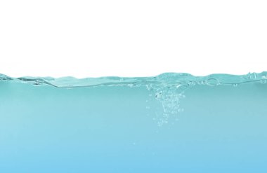Fresh water surface with splash and air bubbles .