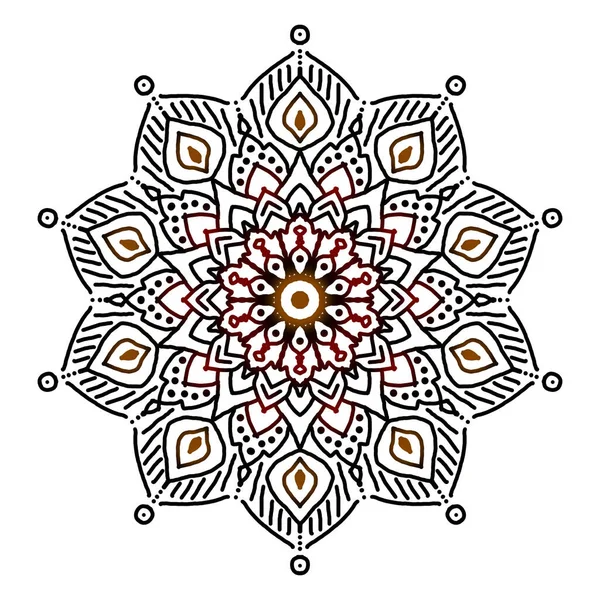 Mandala Okrągły Wzór Ornamentu Elementy Dekoracyjne Ręcznie Rysowane Tło — Zdjęcie stockowe