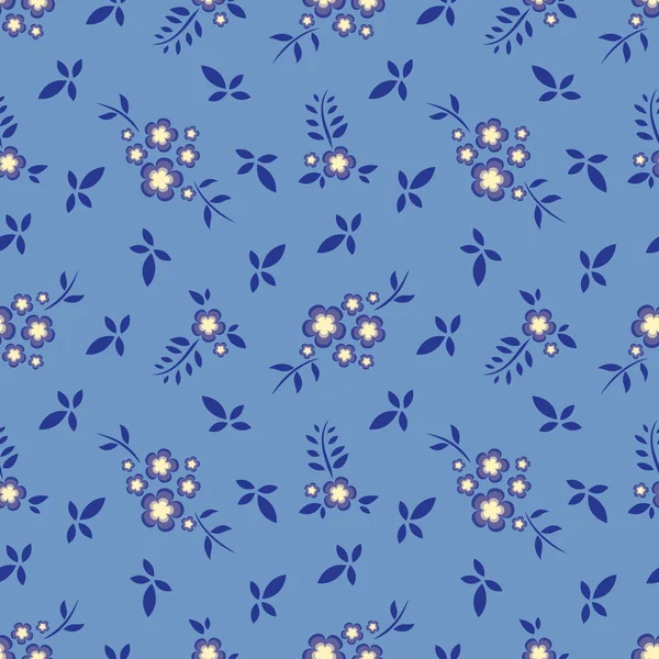koyu mavi çiçekler ile Seamless Modeli