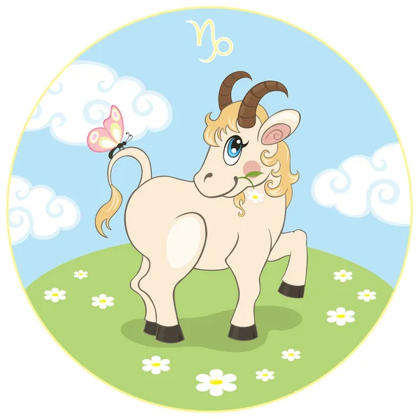 Children's Capricorn zodiac sign — Stock Vector