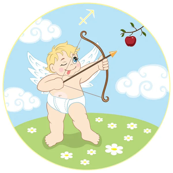 Детский знак зодиака Стрельца — стоковый вектор