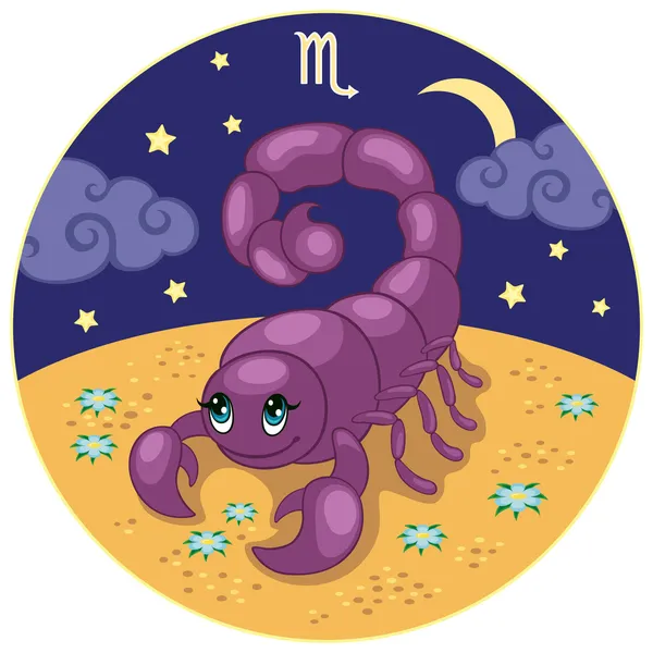 Children's Scorpio zodiac sign — Stock Vector