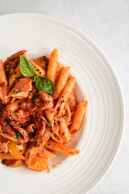 Domates soslu makarna. Yüksek kalite fotoğraf