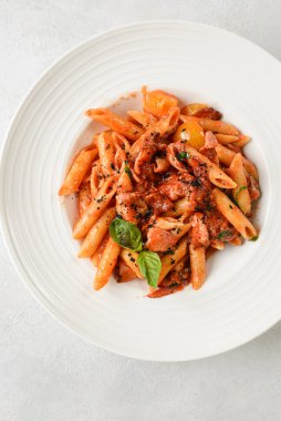 Domates soslu makarna. Yüksek kalite fotoğraf