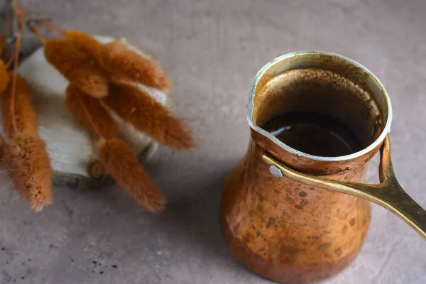 Café Turco Pavo Con Canela Foto Alta Calidad —  Fotos de Stock