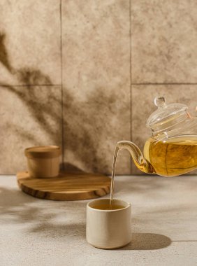 Çaydanlıkta yeşil çay. Yüksek kalite fotoğraf