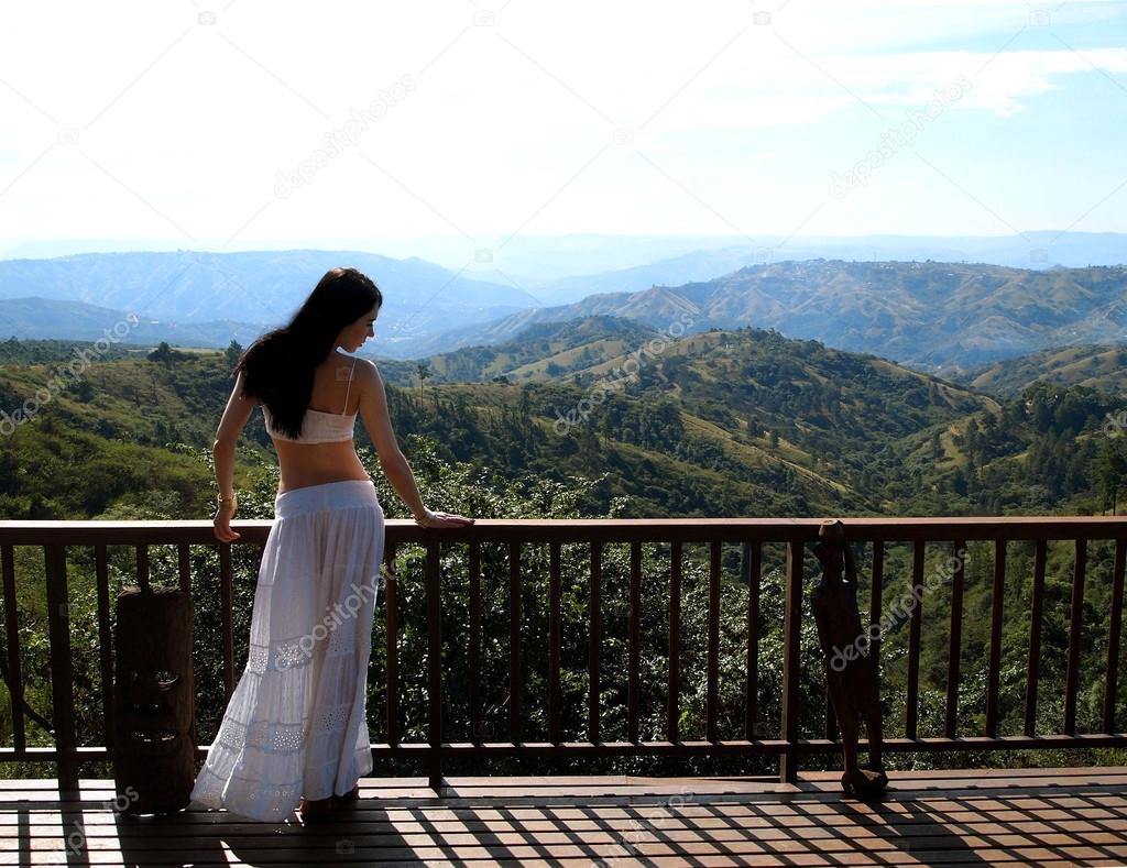 Girl posing in national park.