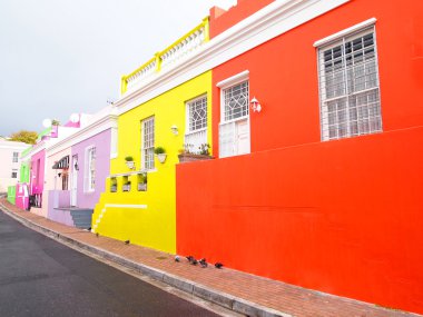bo-kaap sokakta. parlak renkler. Cape town. Güney Afrika