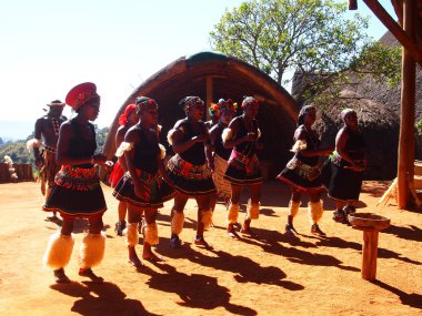 Zulu people in traditional clothes. April 18, 2014.KwaZulu-Natal clipart