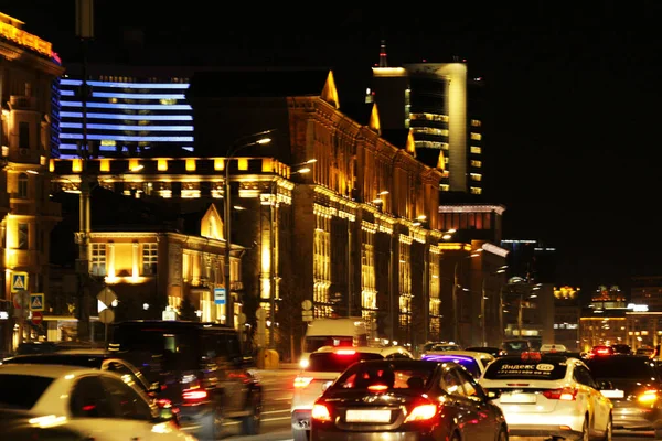 Novinsky Boulevard Natten Moskva — Stockfoto