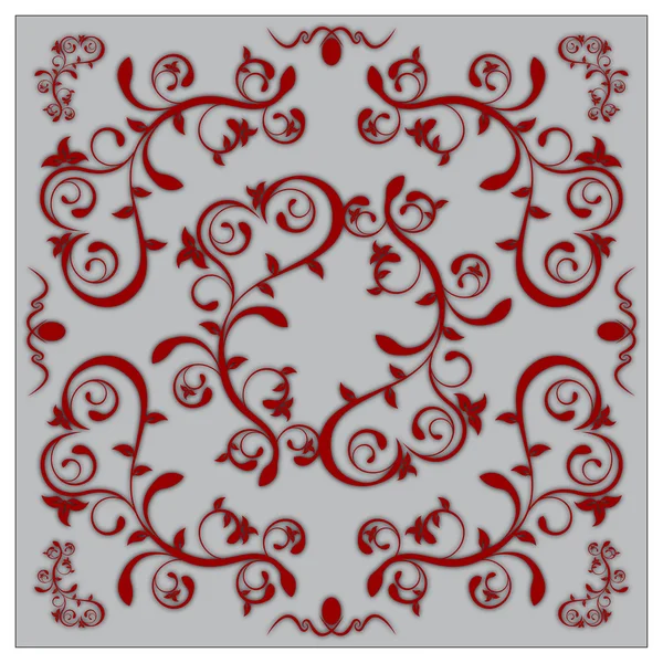 Feuille rouge sur fond gris — Image vectorielle