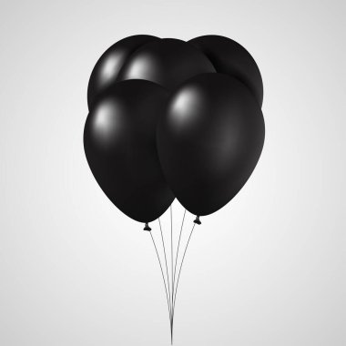 Beyaz arkaplanda vektör siyah balonları.