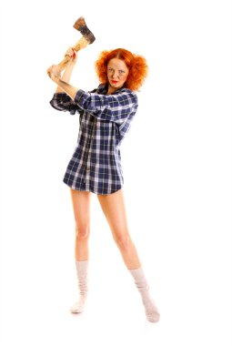 öfkeli kızıl saçlı kız