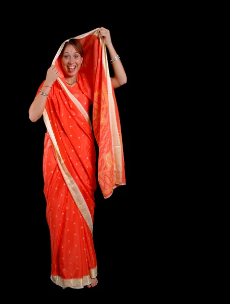 Dziewczyna w sari — Zdjęcie stockowe