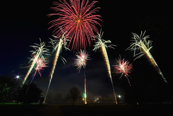 Vuurwerk 's nachts — Stockfoto