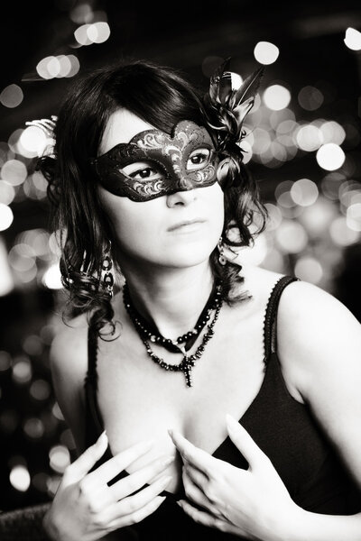 Girl in venetian mask