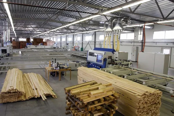 Fabryka produkcji drewnianych — Zdjęcie stockowe