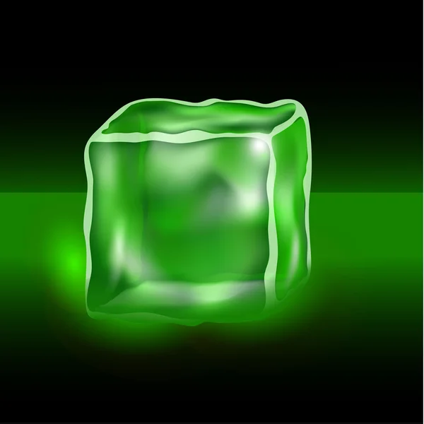 Cubos verdes sobre fondo negro — Vector de stock