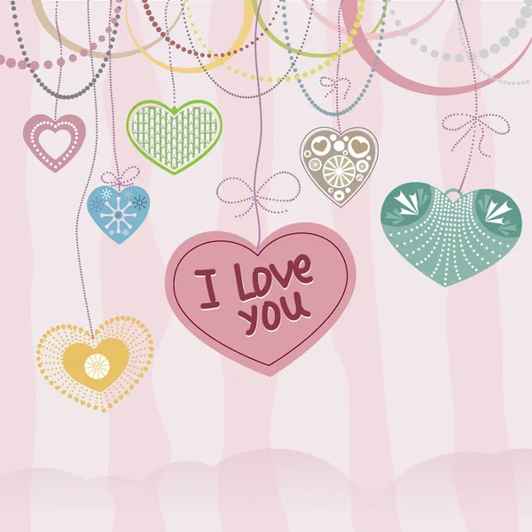 Valentijnskaart met hartjes Rechtenvrije Stockillustraties