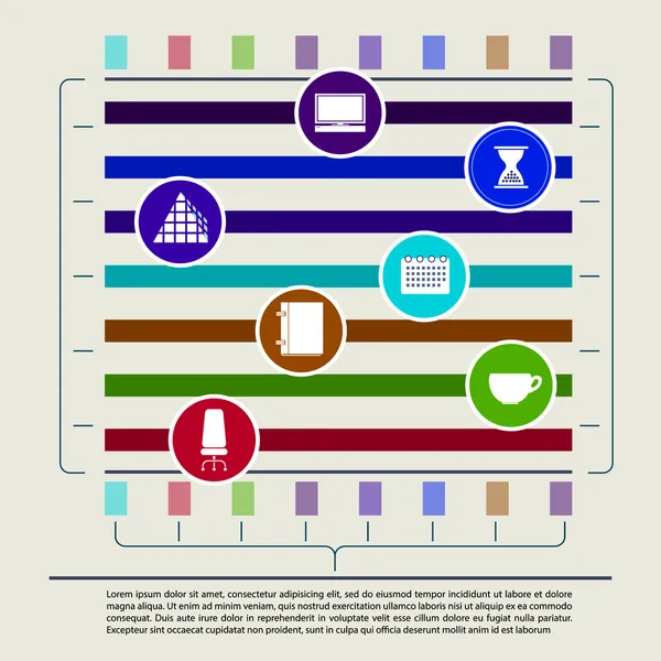 Soyut öğeler office simgeleri ile infographics — Stok Vektör