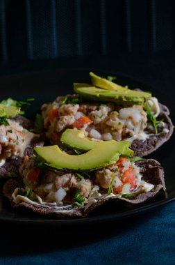 Blue Corn Tostadas, Meksika Yemeği Üzerine Balık Ceviche