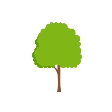 Yeşil ağaç, Beyaz Arkaplanda çeşitli formlar, çeşitli ağaç kümeleri, dekorasyon bahçeleri ve ev tasarımları için ağaçlar. Vektör illüstrasyon ve simge