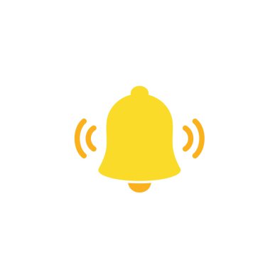 uyarı çanı simgesi seti beyaz arkaplanda izole edildi. Sosyal medya anımsatıcı için yeni uyarı ile sarı zil çal.