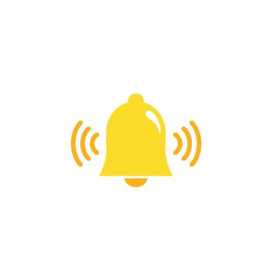 uyarı çanı simgesi seti beyaz arkaplanda izole edildi. Sosyal medya anımsatıcı için yeni uyarı ile sarı zil çal.